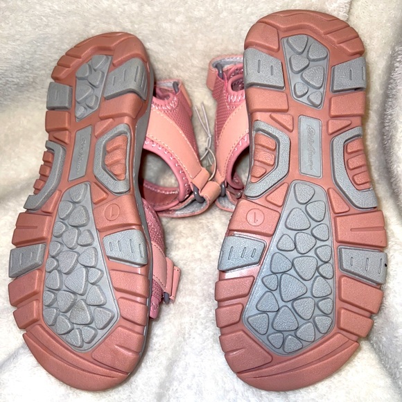 EDDIE BAUER GIRLS ADJUSTABLE STRAPS GRACEY SANDALS, KIDS SHOE SIZE 1 PINK GRAY - Picture 9 of 9